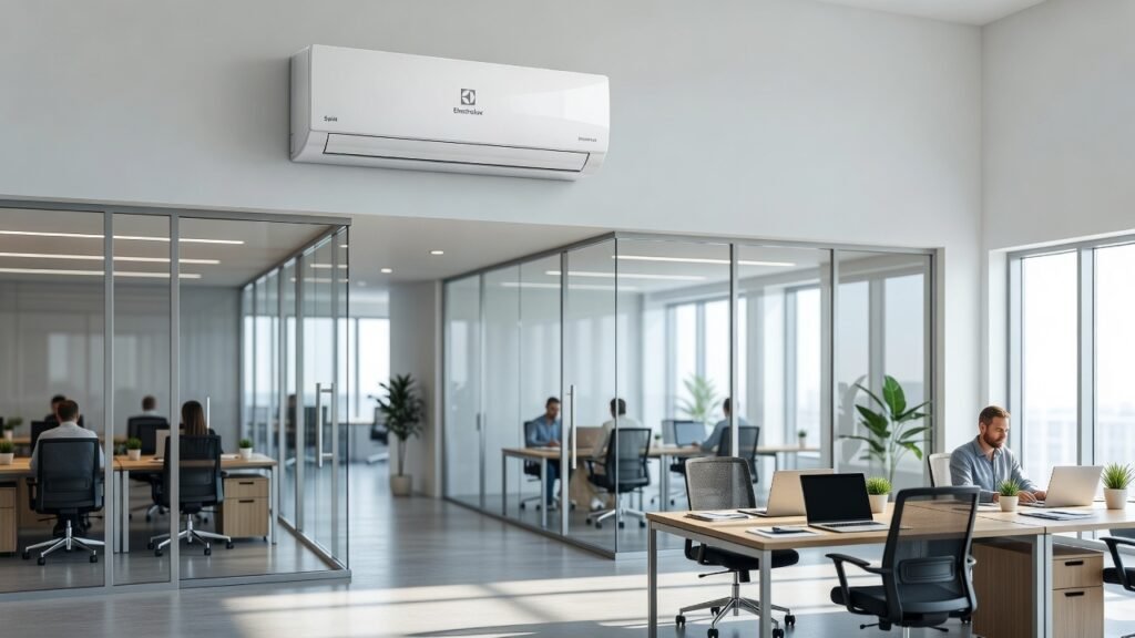 Ar-Condicionado Electrolux Split 23.000 BTUs Color Adapt instalado em ambiente comercial e escritório