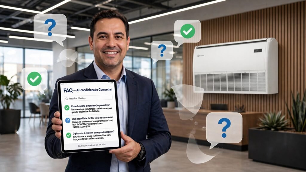 Dúvidas frequentes sobre o Ar-Condicionado Electrolux Split Inverter Piso Teto 60.000 BTUs Efficient DI60F/DE60F