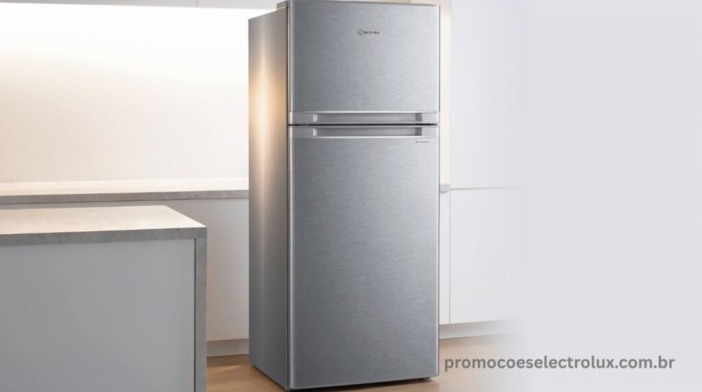 Geladeira Electrolux Frost Free Inox DFX41 371L em cozinha moderna