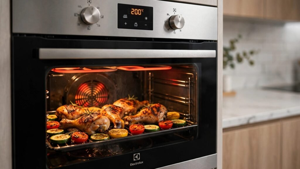 Função grill do Fogão de Embutir Electrolux FE4EG dourando alimentos com PerfectCook360