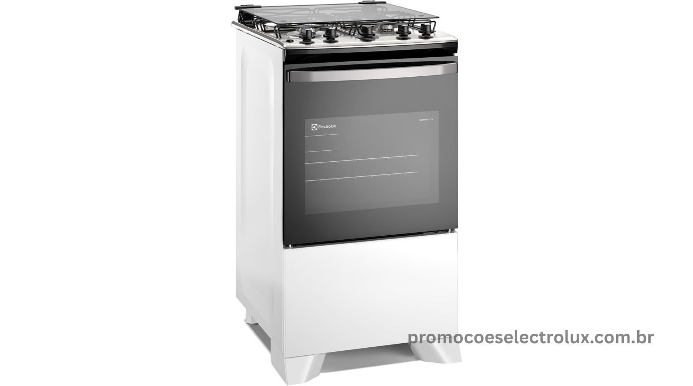 Fogão Electrolux FE4IW 4 Bocas Efficient Branco Mesa Inox PerfectCook VaporBake - Imagem de destaque