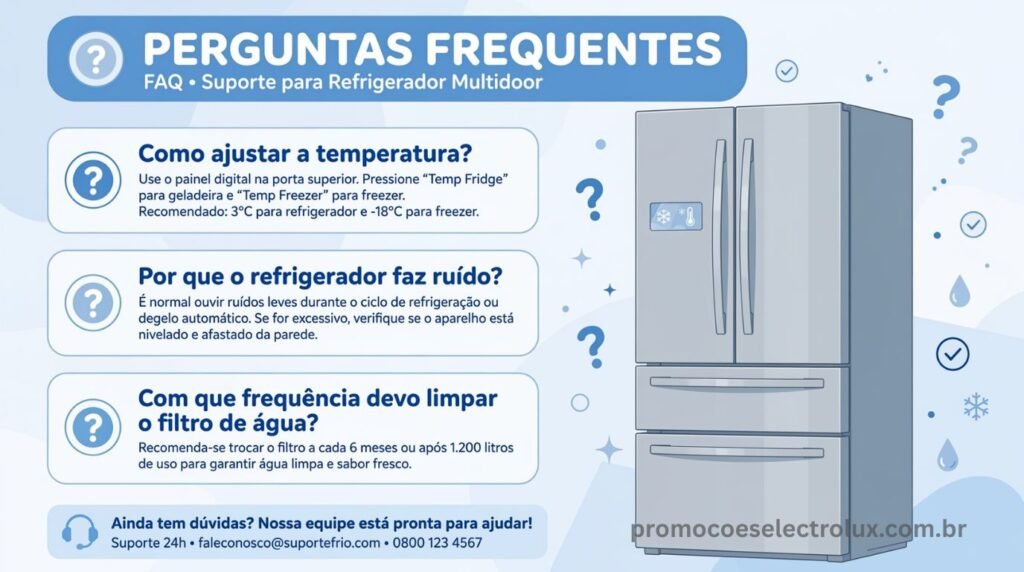 Dúvidas frequentes sobre a Geladeira Electrolux Multidoor Efficient IM8IS