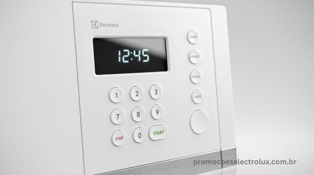 Painel de controle digital do Micro-ondas Electrolux ME23B com botões e display