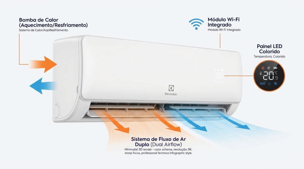 Especificações técnicas do Ar-Condicionado Electrolux Split 18.000 BTUs Quente/Frio YI18R/YE18R