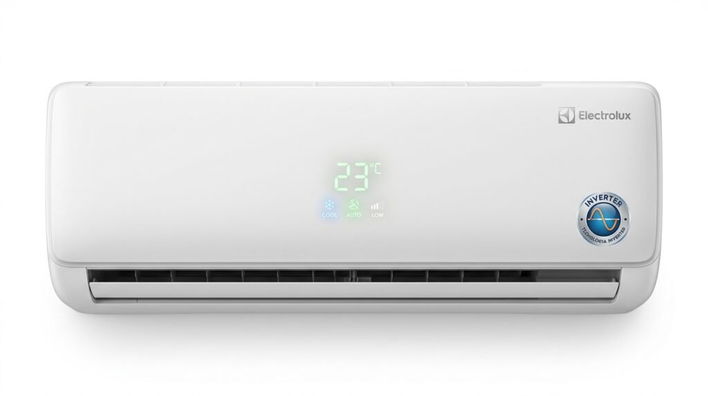 Vista frontal do Ar-Condicionado Electrolux Split Inverter 12.000 BTUs Color Adapt com Wi-Fi YI12F
