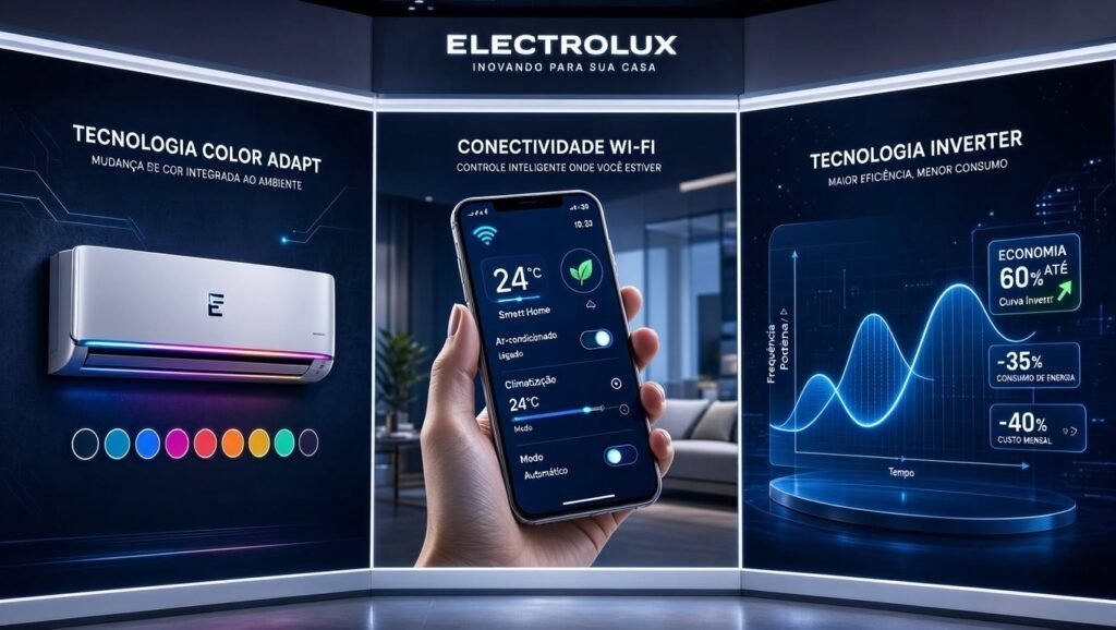 Tecnologias Color Adapt, Wi-Fi e Inverter dos Ar-Condicionados Electrolux