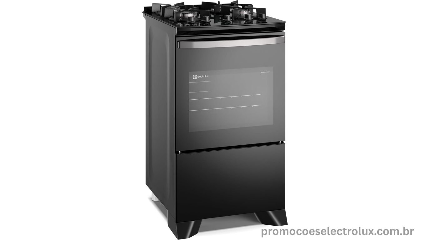 Fogão Electrolux FE4GB Efficient 4 Bocas com Mesa de Vidro Preto e Tripla Chama