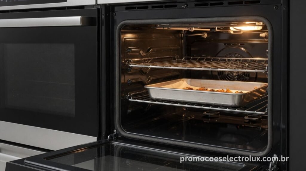 Forno espaçoso do Fogão Electrolux FE4GB Efficient com grelha e assadeira inclusas