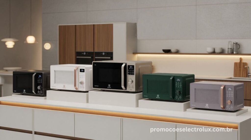 Linha completa de micro-ondas Electrolux em diferentes modelos e acabamentos