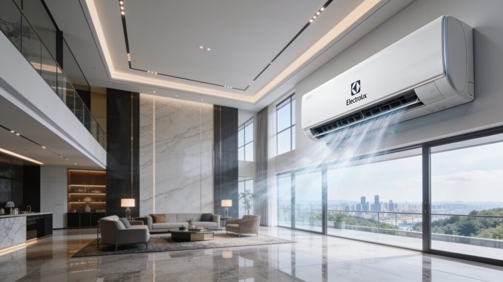 Ar-Condicionado Electrolux Split Inverter 24.000 BTUs Color Adapt instalado em grande ambiente residencial ou comercial