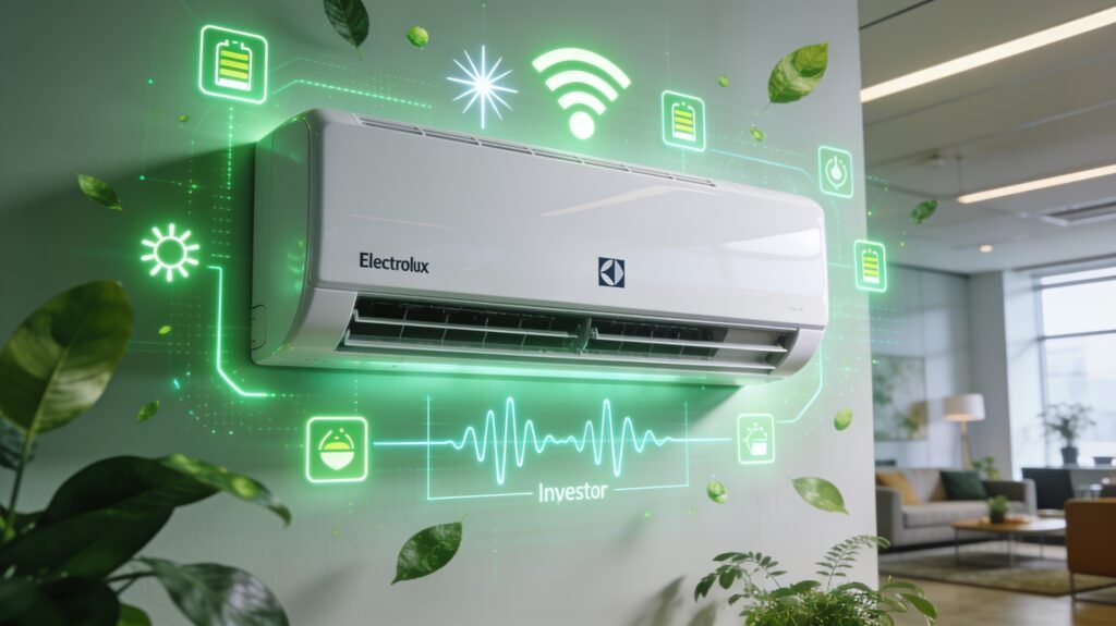 Tecnologia Inverter do Ar-Condicionado Electrolux 24.000 BTUs YI24F proporcionando economia de energia em grande escala