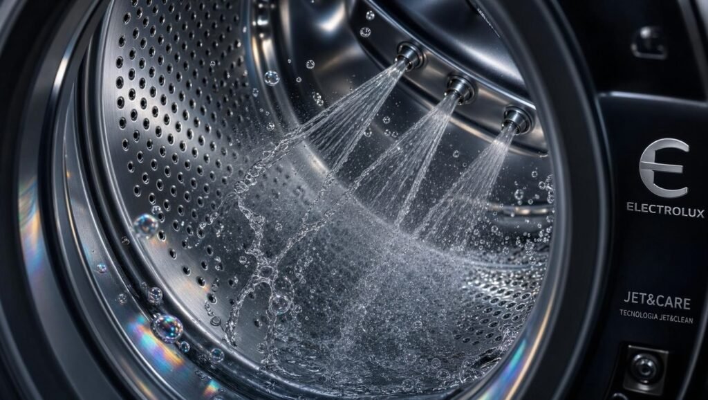Cesto Inox e sistema Jet&Clean da Máquina de Lavar Electrolux 15kg Essential Care LED15