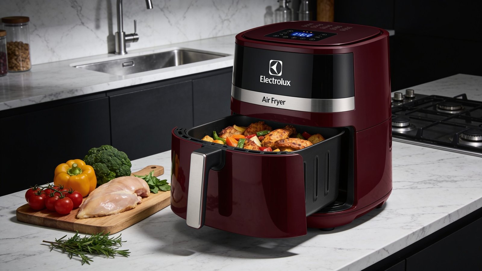 Fritadeira Elétrica Electrolux Air Fryer 5L Vermelho Escuro 1700W EAF51